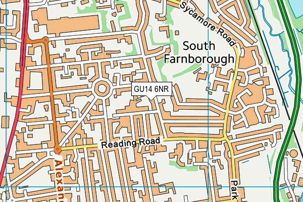 GU14 6NR map - OS VectorMap District (Ordnance Survey)