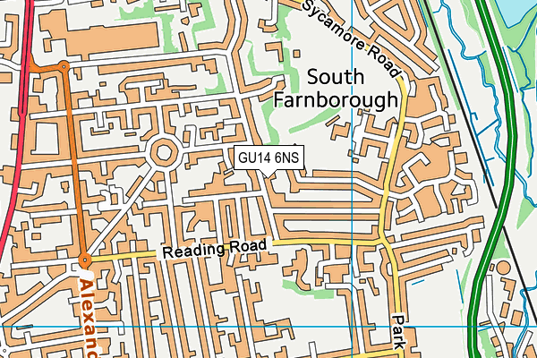 GU14 6NS map - OS VectorMap District (Ordnance Survey)