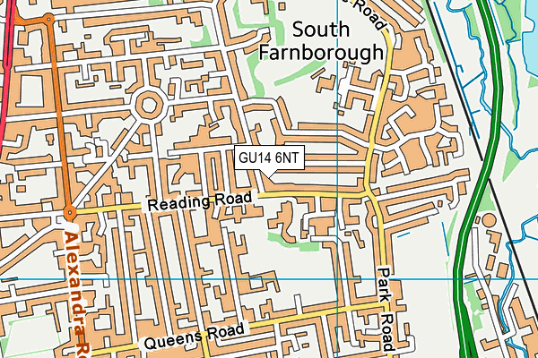 GU14 6NT map - OS VectorMap District (Ordnance Survey)