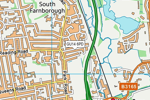 GU14 6PD map - OS VectorMap District (Ordnance Survey)