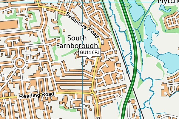 GU14 6PJ map - OS VectorMap District (Ordnance Survey)