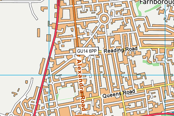 GU14 6PP map - OS VectorMap District (Ordnance Survey)