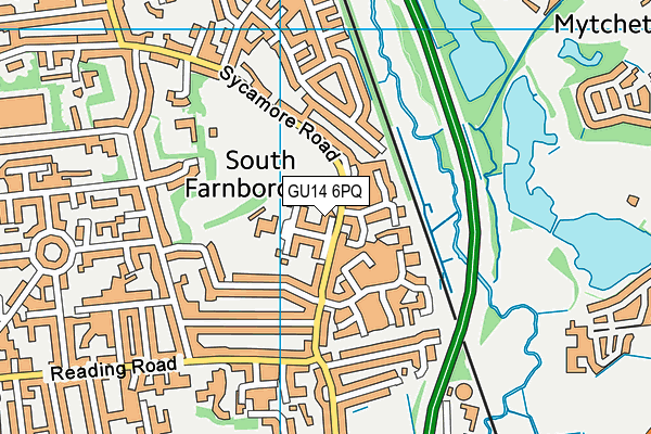 GU14 6PQ map - OS VectorMap District (Ordnance Survey)