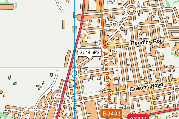 GU14 6PS map - OS VectorMap District (Ordnance Survey)