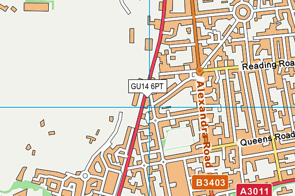 GU14 6PT map - OS VectorMap District (Ordnance Survey)