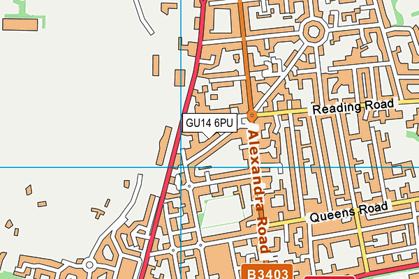 GU14 6PU map - OS VectorMap District (Ordnance Survey)