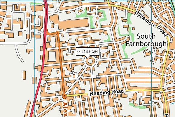 GU14 6QH map - OS VectorMap District (Ordnance Survey)