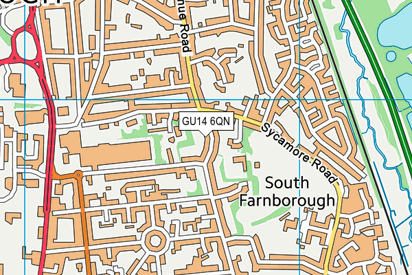 King George V Playing Field (Farnborough) map (GU14 6QN) - OS VectorMap District (Ordnance Survey)