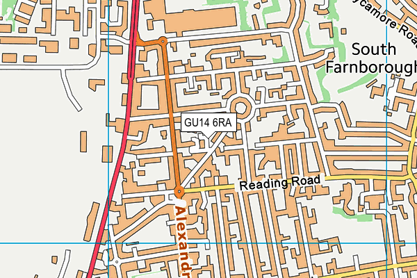 GU14 6RA map - OS VectorMap District (Ordnance Survey)