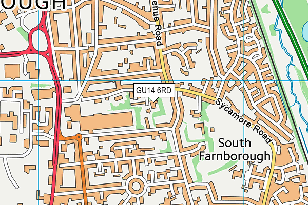 GU14 6RD map - OS VectorMap District (Ordnance Survey)