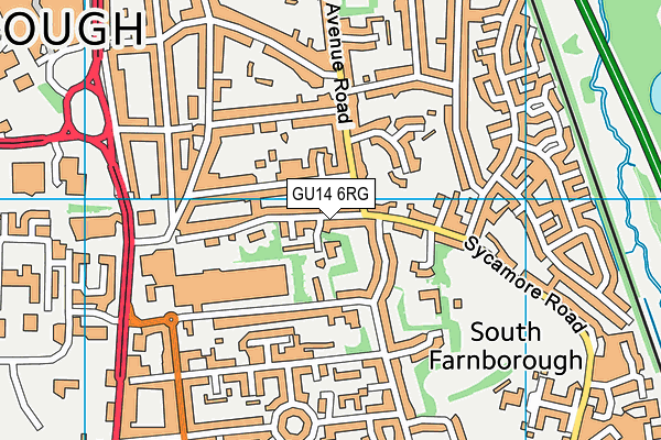 GU14 6RG map - OS VectorMap District (Ordnance Survey)