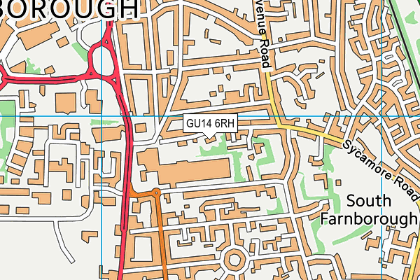 GU14 6RH map - OS VectorMap District (Ordnance Survey)