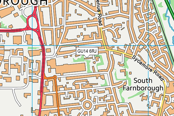 GU14 6RJ map - OS VectorMap District (Ordnance Survey)