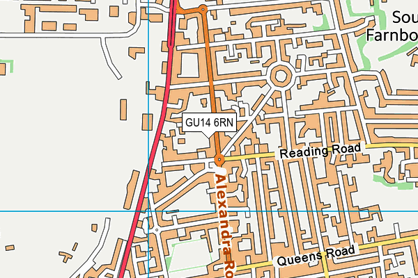 GU14 6RN map - OS VectorMap District (Ordnance Survey)