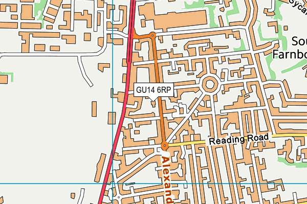 GU14 6RP map - OS VectorMap District (Ordnance Survey)