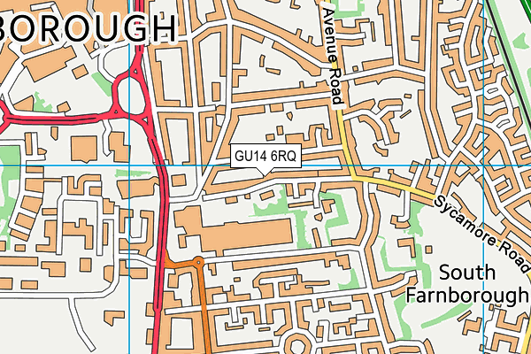 GU14 6RQ map - OS VectorMap District (Ordnance Survey)