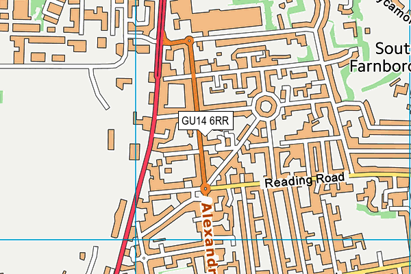 GU14 6RR map - OS VectorMap District (Ordnance Survey)