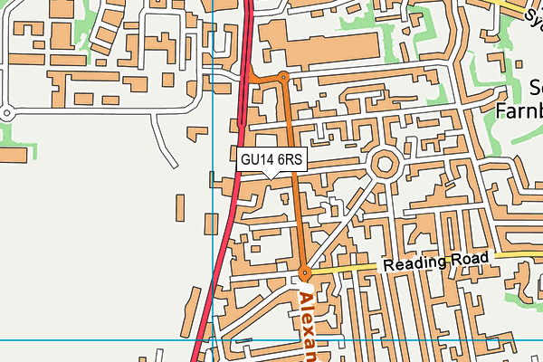 GU14 6RS map - OS VectorMap District (Ordnance Survey)