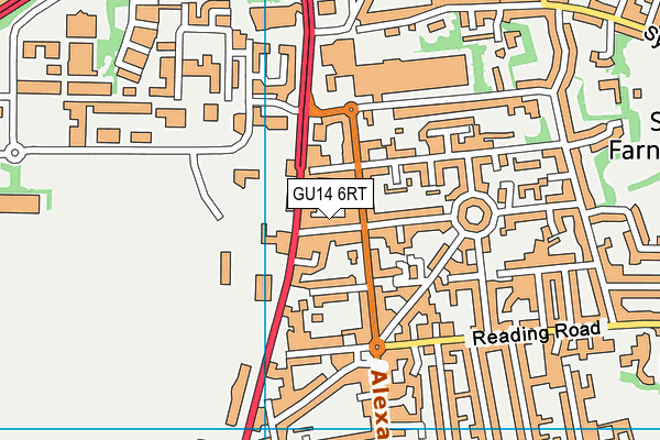 GU14 6RT map - OS VectorMap District (Ordnance Survey)
