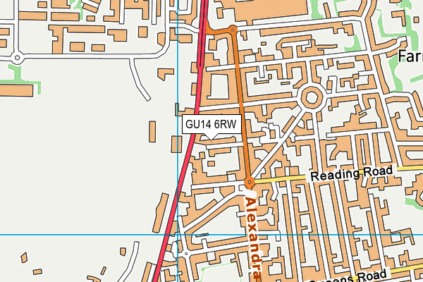 GU14 6RW map - OS VectorMap District (Ordnance Survey)