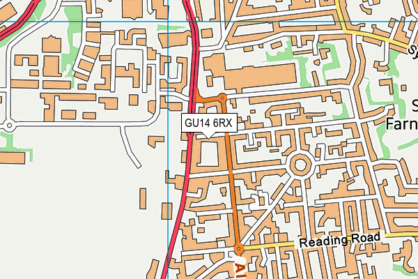 GU14 6RX map - OS VectorMap District (Ordnance Survey)