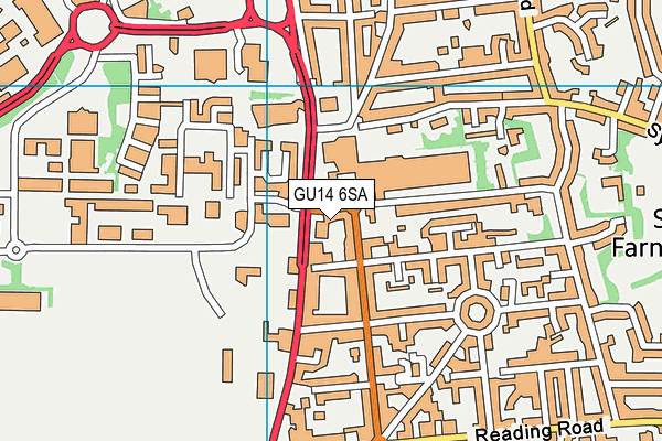 GU14 6SA map - OS VectorMap District (Ordnance Survey)