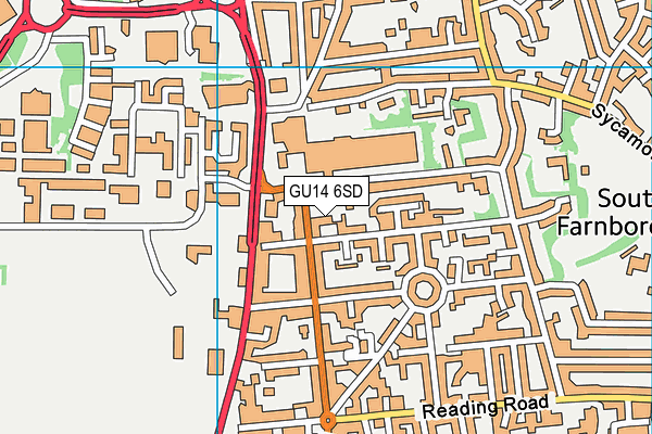 GU14 6SD map - OS VectorMap District (Ordnance Survey)