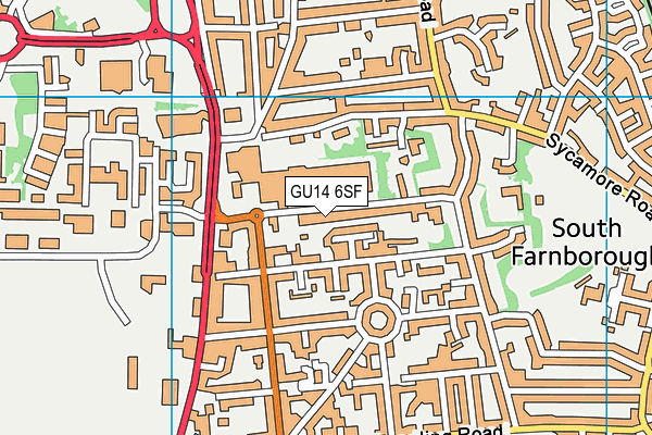 GU14 6SF map - OS VectorMap District (Ordnance Survey)