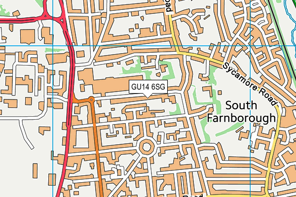 GU14 6SG map - OS VectorMap District (Ordnance Survey)