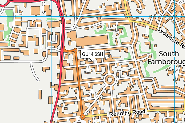 GU14 6SH map - OS VectorMap District (Ordnance Survey)