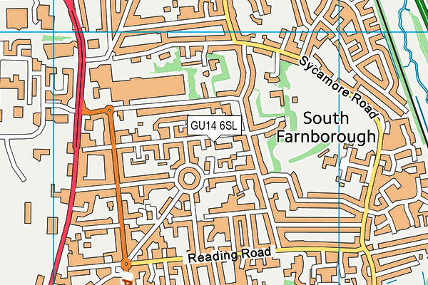 GU14 6SL map - OS VectorMap District (Ordnance Survey)