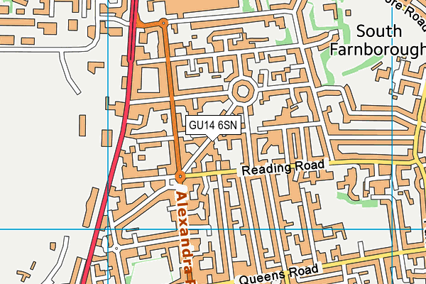 GU14 6SN map - OS VectorMap District (Ordnance Survey)