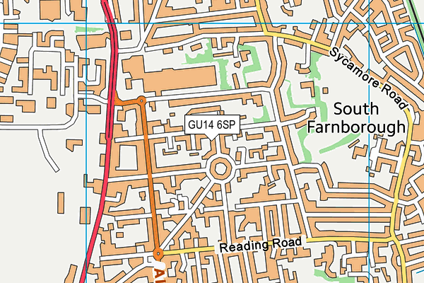 GU14 6SP map - OS VectorMap District (Ordnance Survey)