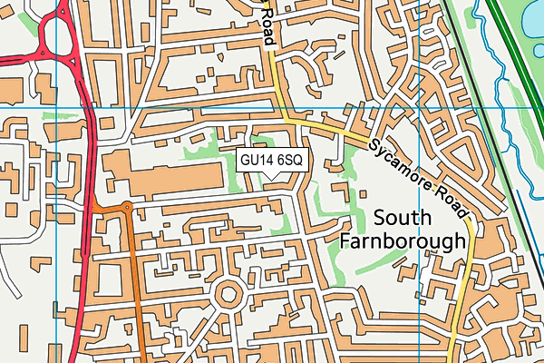 GU14 6SQ map - OS VectorMap District (Ordnance Survey)