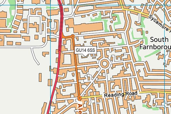 GU14 6SS map - OS VectorMap District (Ordnance Survey)