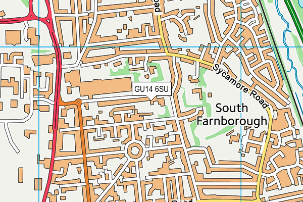 GU14 6SU map - OS VectorMap District (Ordnance Survey)
