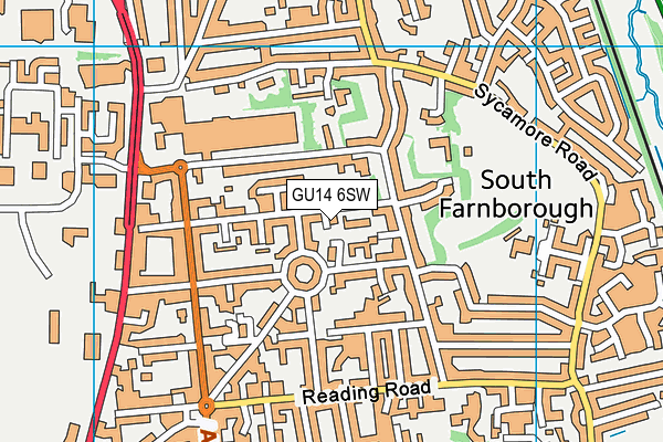 GU14 6SW map - OS VectorMap District (Ordnance Survey)
