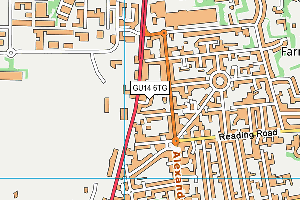 GU14 6TG map - OS VectorMap District (Ordnance Survey)