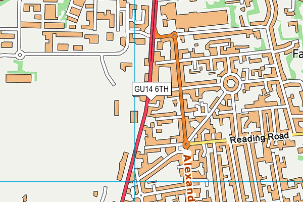 GU14 6TH map - OS VectorMap District (Ordnance Survey)