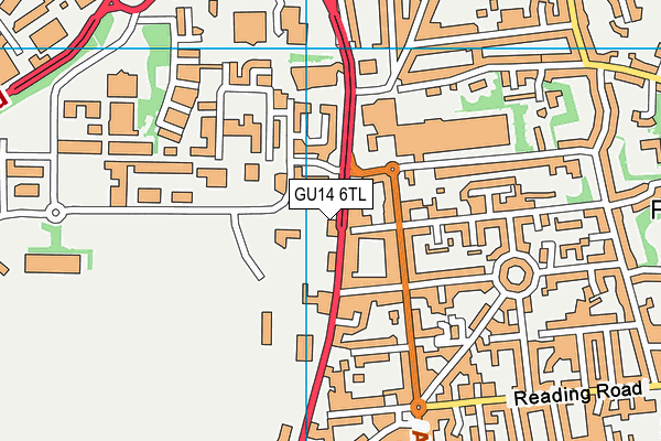 GU14 6TL map - OS VectorMap District (Ordnance Survey)