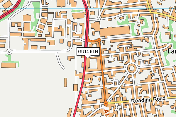 GU14 6TN map - OS VectorMap District (Ordnance Survey)