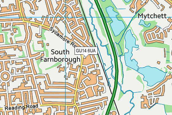 GU14 6UA map - OS VectorMap District (Ordnance Survey)