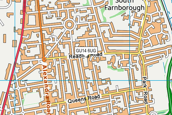 GU14 6UG map - OS VectorMap District (Ordnance Survey)