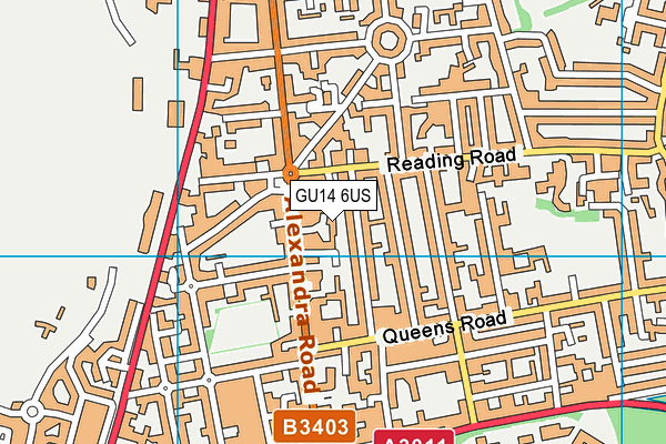 GU14 6US map - OS VectorMap District (Ordnance Survey)