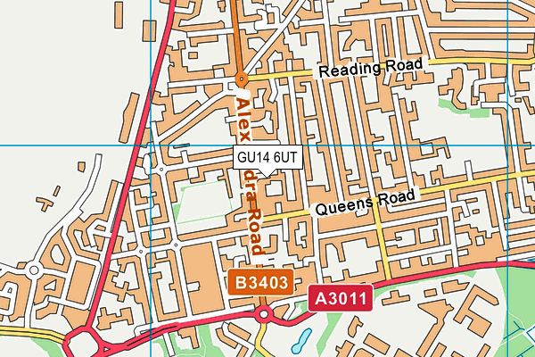 GU14 6UT map - OS VectorMap District (Ordnance Survey)