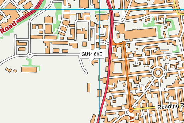 GU14 6XE map - OS VectorMap District (Ordnance Survey)