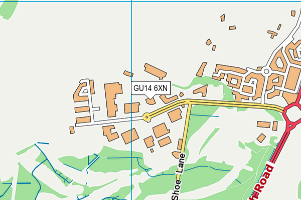 GU14 6XN map - OS VectorMap District (Ordnance Survey)