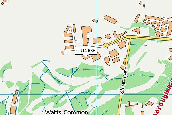GU14 6XR map - OS VectorMap District (Ordnance Survey)
