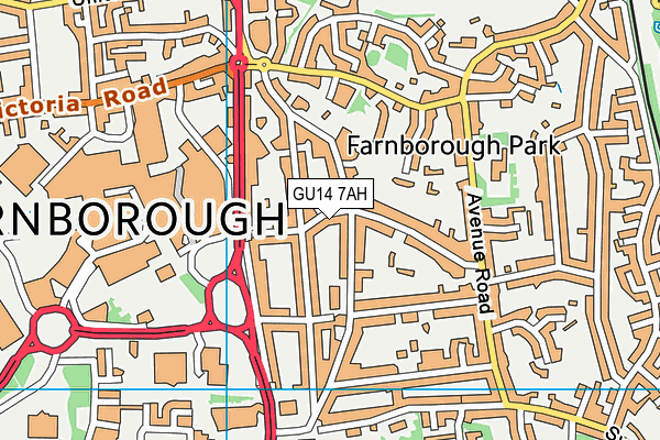 GU14 7AH map - OS VectorMap District (Ordnance Survey)