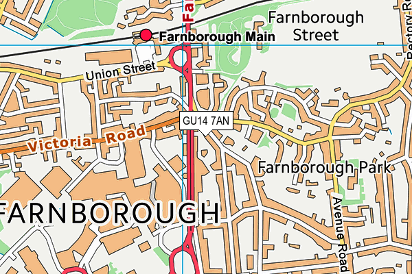 GU14 7AN map - OS VectorMap District (Ordnance Survey)